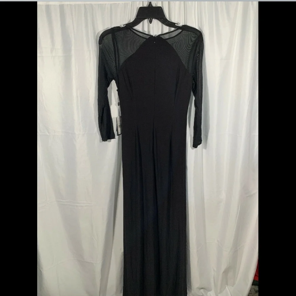 NWT Adrianna Papell Illusion Jersey‎ Gown black